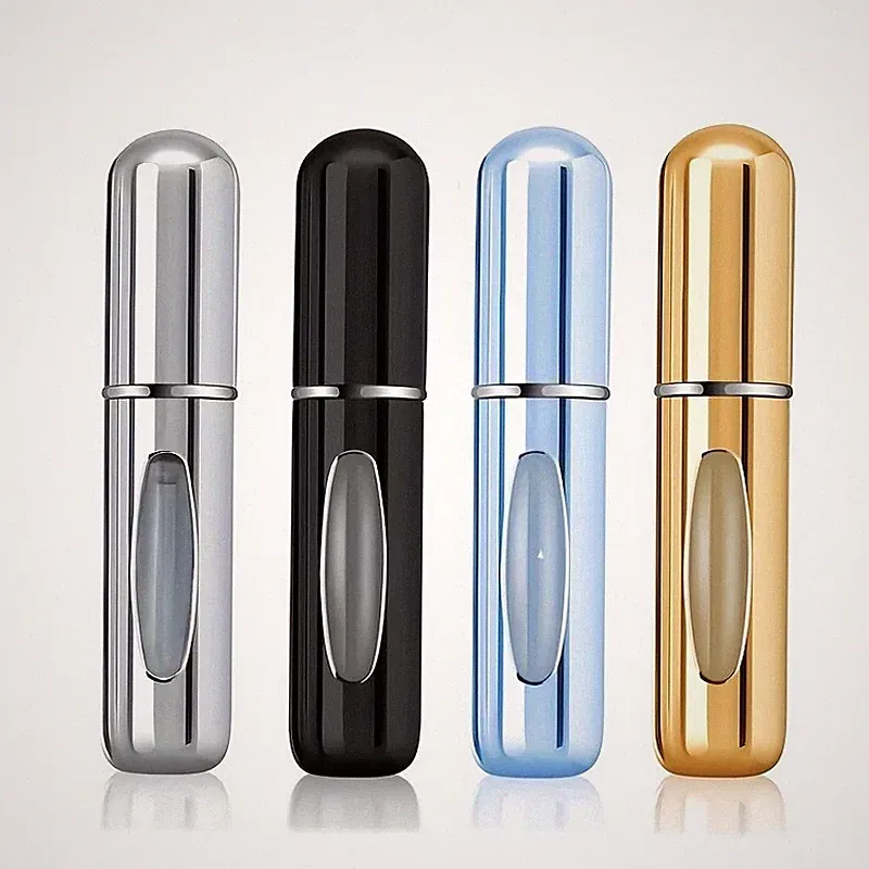 4Pcs 5ml Empty Refillable Perfume Atomizer Aluminum Spray Bottle Travel Mini